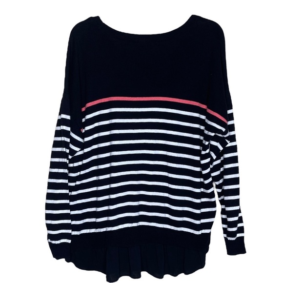 Torrid Black & Pink White Stripe 2fer Pullover Sweater Women's Plus 0X - Picture 2 of 7